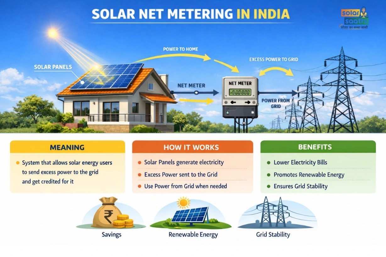What is Solar Net Metering in India? Meaning, How It Works & Benefits